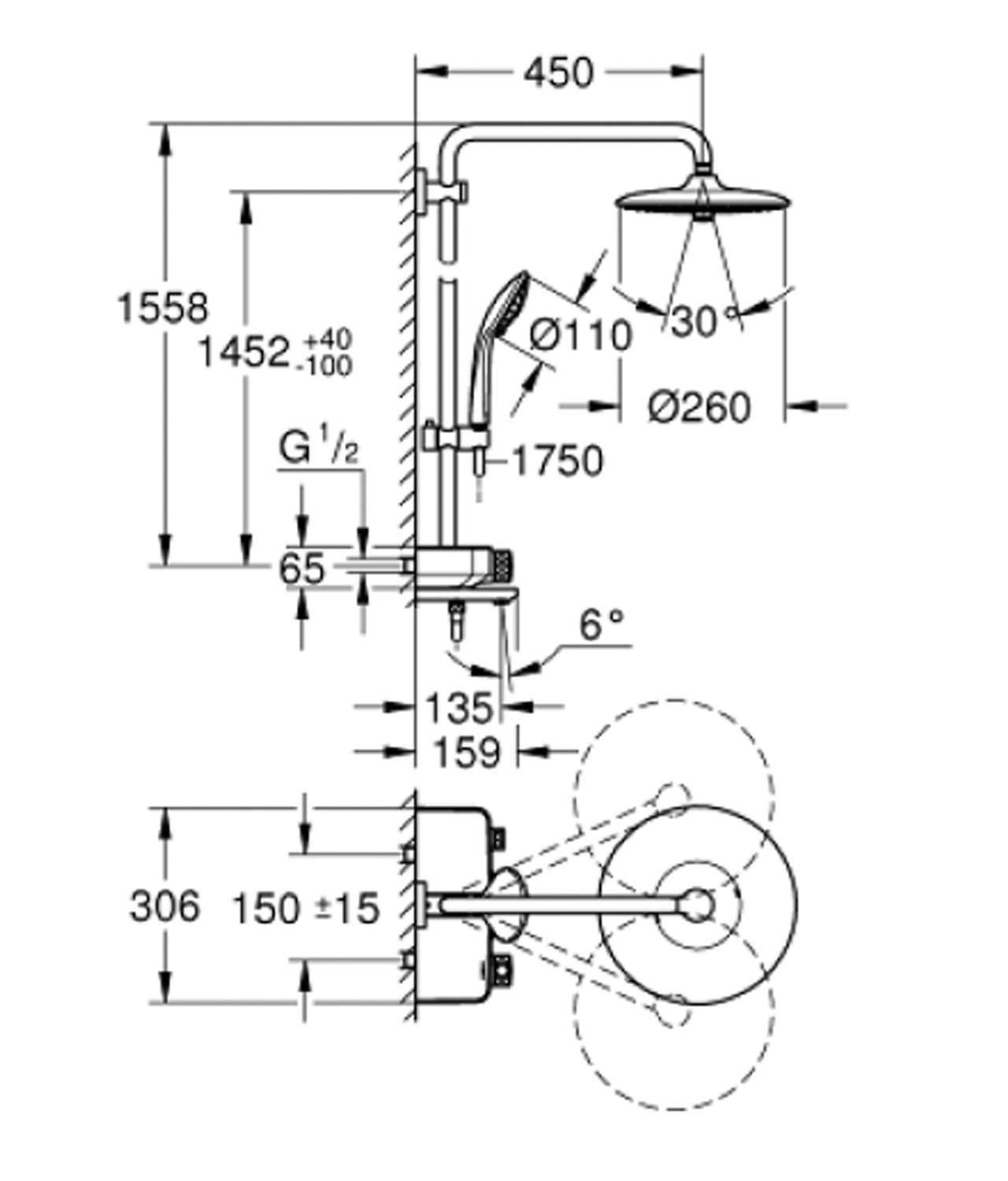 Grohe EUPH SmartCtrl尺寸图